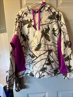 White Trail Crest Camo Hoodie with Pink Accent Panels